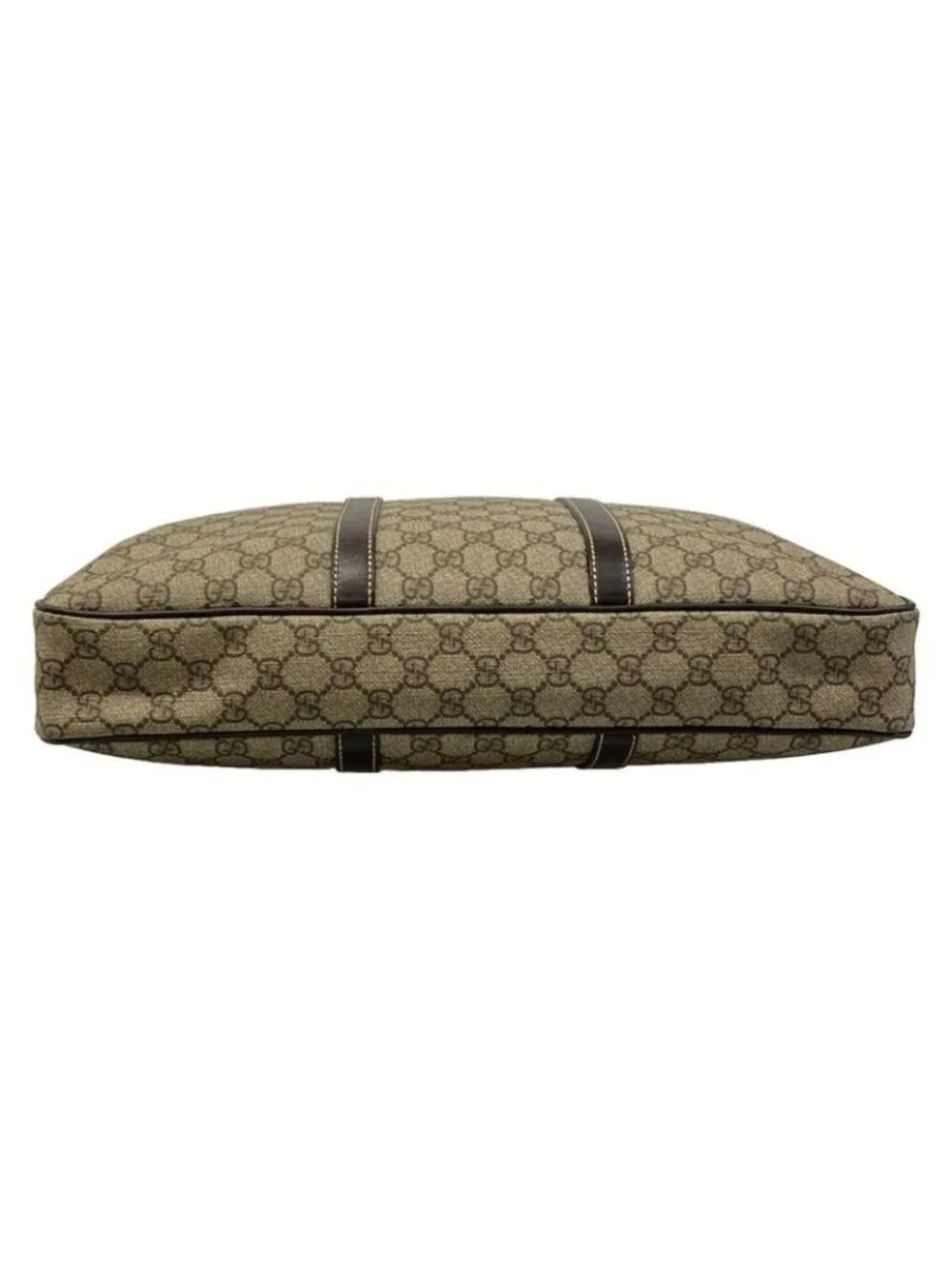 Gucci Business Bag GG Plus Supreme Beige Ebony Dark Brown Leather - Picture 5 of 15